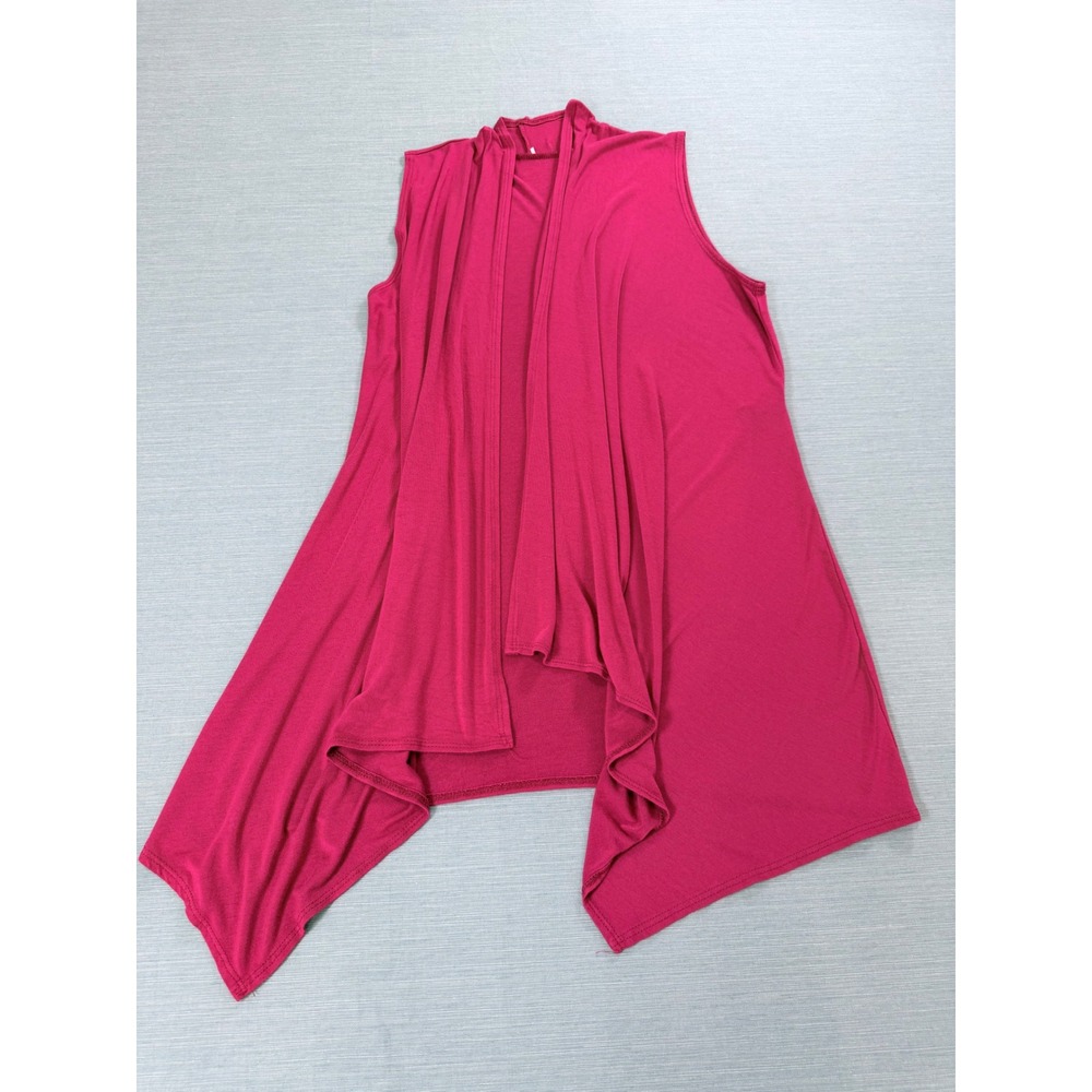 Unbranded Cardigan Vest Women S Maroon Excellent Waterfall Asymmetrical